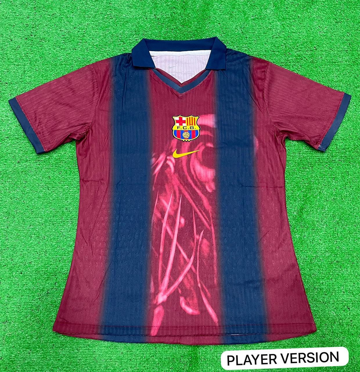 limited-edition FC Barcelona x Travis Scott "Cactus Jack" retro football jersey, in a player version quality.