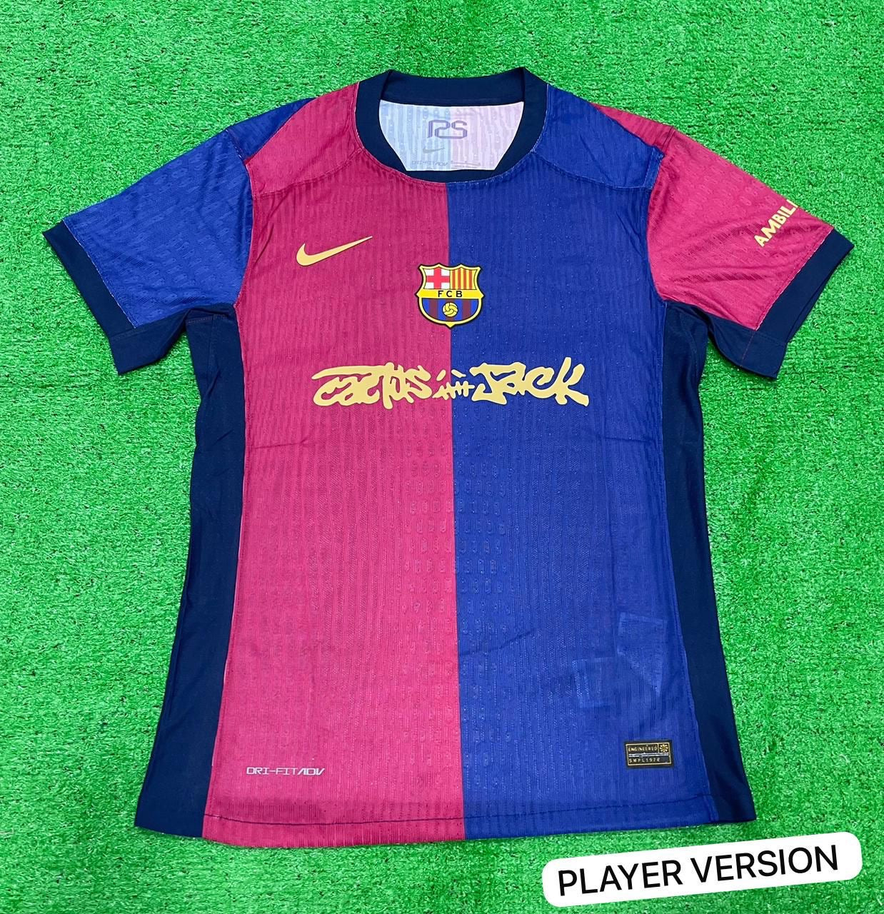 FC Barcelona x Travis Scott Cactus Jack limited edition jersey, player version.